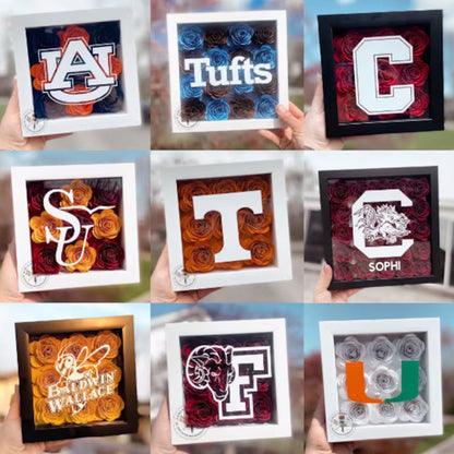 Flower Shadow Box - College Logo Graduation Gifts