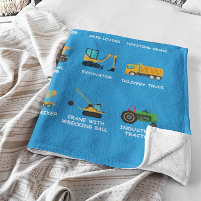 Personalized Construction Truck Blanket with Name
