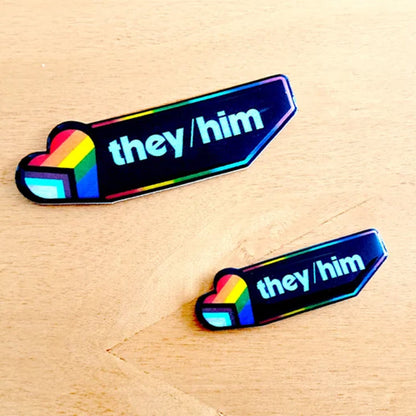 Personalized Pronouns Name Tag | Custom LGBTQ Pride identity