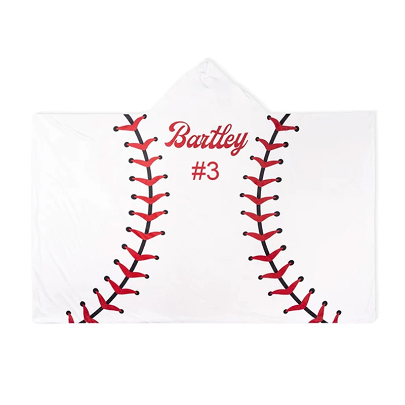 Hooded Fleece Blanket - Softball  Football Basketball Baseball Soccer