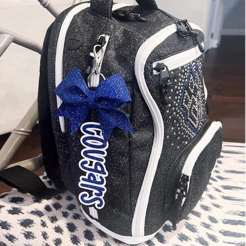 Cheer Bow Tag Backpack Team Name