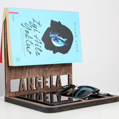 Personalized Book Holder, Custom Book Stand, Personalized Docking Station Men, Gift for Men