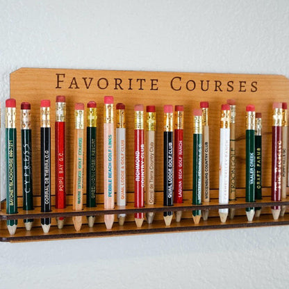 Personalized Golf Pencil Holder, Wall Display for 23 Pencils