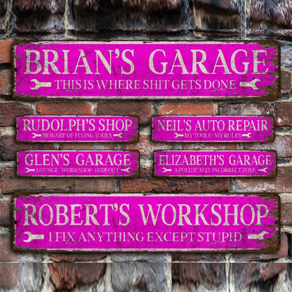 Personalized Garage Sign, Custom Workshop Decor