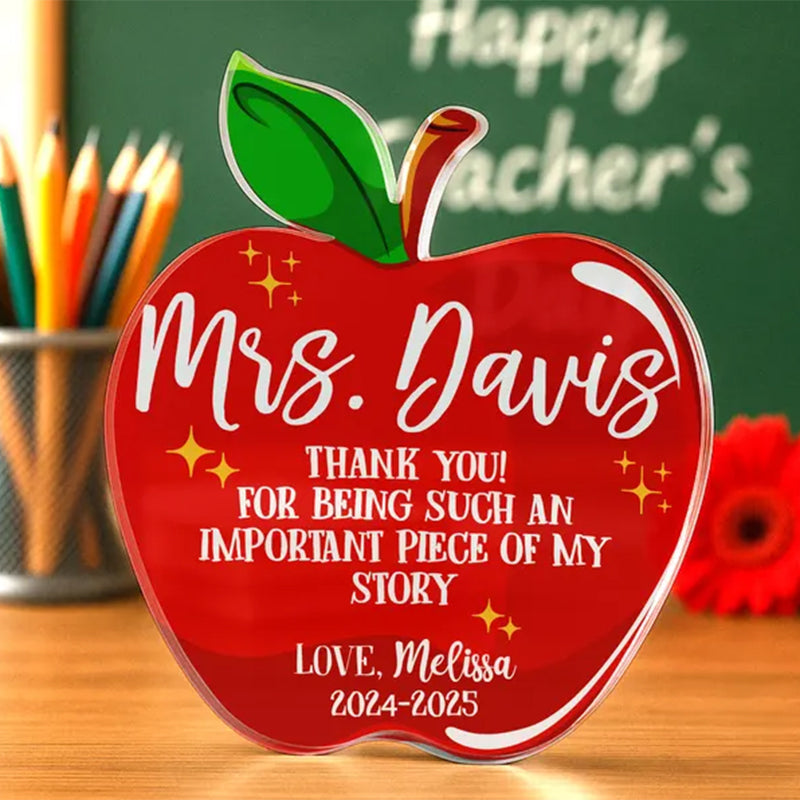 Teacher Appreciation Gifts, Apple Plaque for Teacher, Personalized Teacher Gift Idea