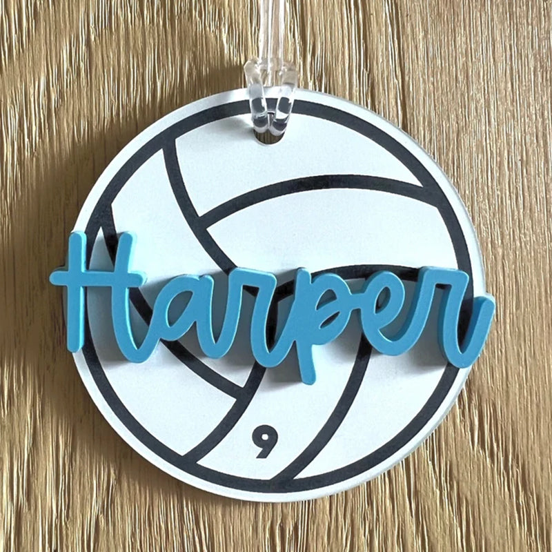 Personalized Name Tag Personalized Baseball Swimming Lacrosse Volleyball Hockey Soccer Dance Cheer Pom Tennis Football Hockey Track Pickleball Basketball Bag Tag