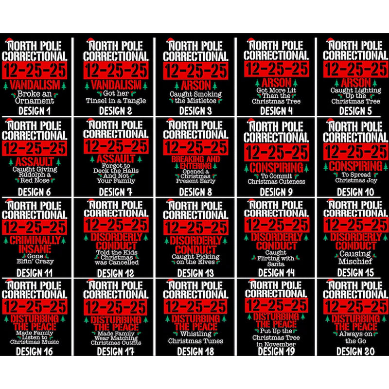 60 Quotes and Custom North Pole Correctional Shirt, Funny Family Matching Christmas Shirt