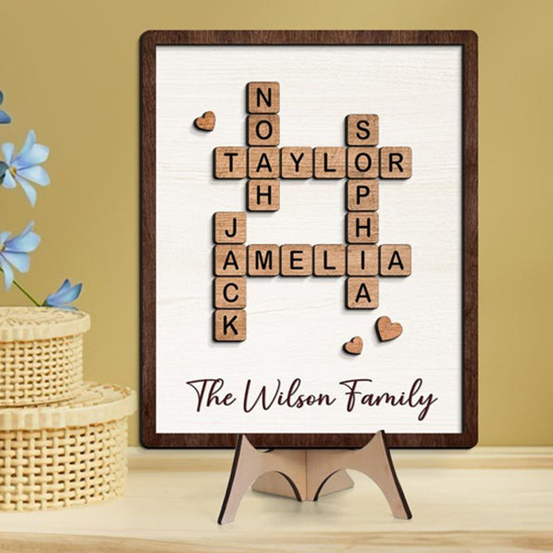 Personalized Family Puzzle Sign, Custom Family Name Sign