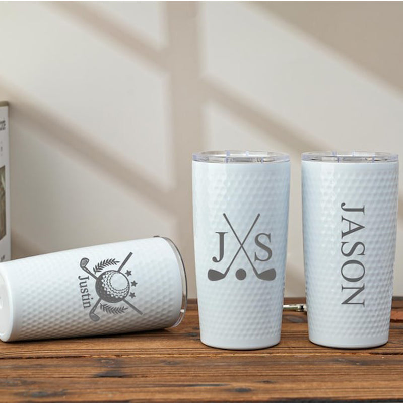 Personalized Golf Tumbler, 20oz Insulated Dimpled Golf Tumbler