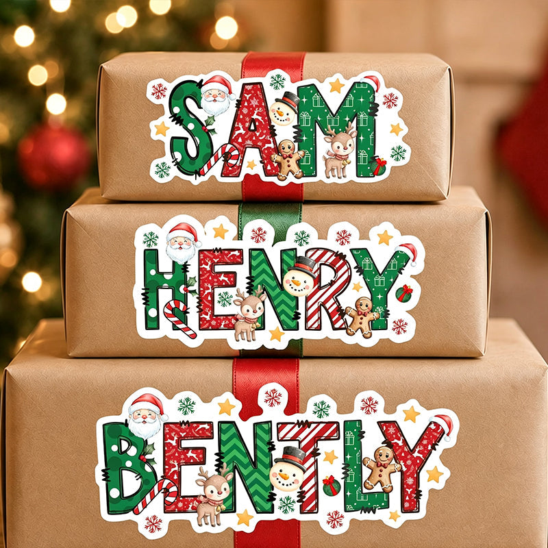 Christmas name stickers, Personalized Christmas gift labels, Christmas gift stickers