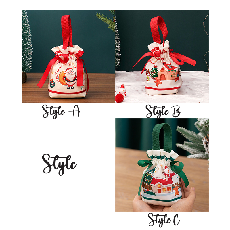 Christmas Gift Bag With Drawstring Packaging Box