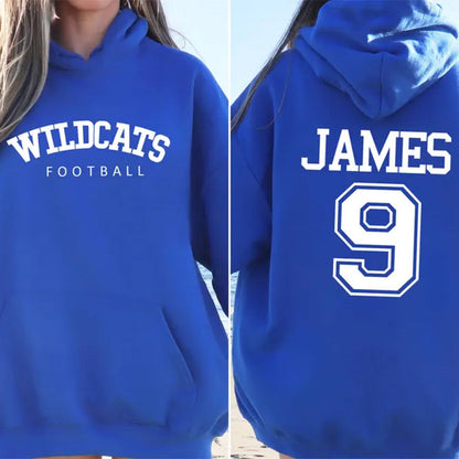 Custom Football Team Name and Number Hoodie