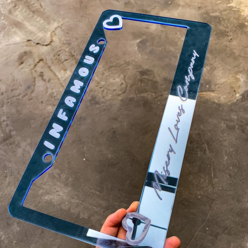 Custom engraved license plate frame