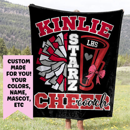Cheerleader Blanket, Personalized Cheerleading Gift For Competitive Cheer or Senior Gift