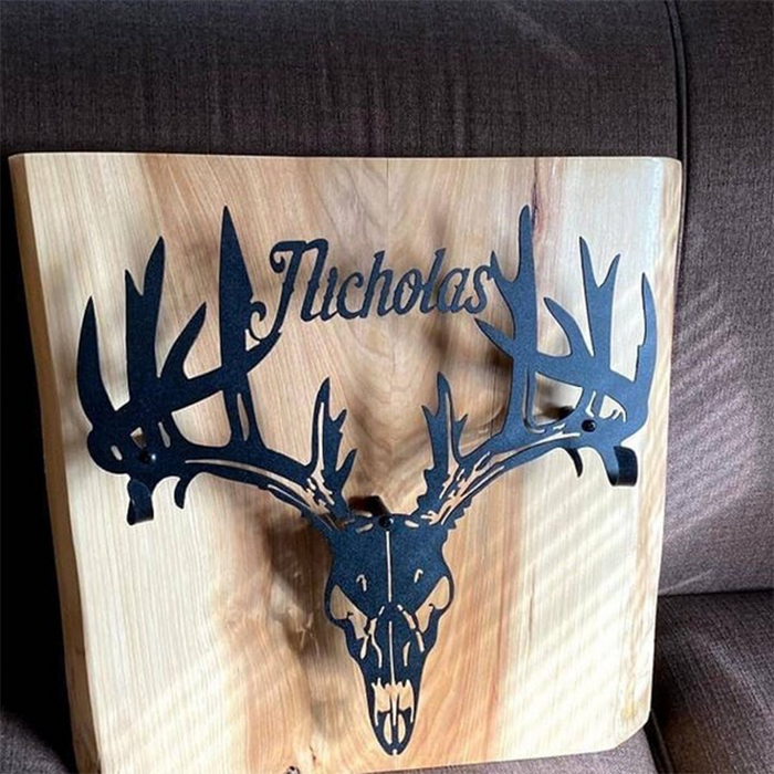 Personalized Metal Deer Skull Rack