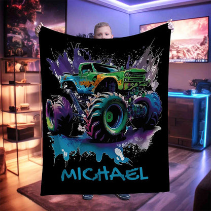 Personalized Big Wheel Off-Road Throw Blanket