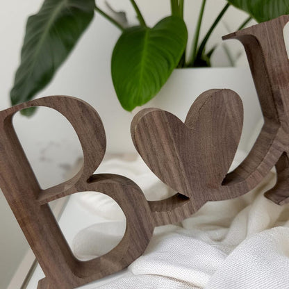 Custom Wood Initials with Heart – Personalized Wedding Gift