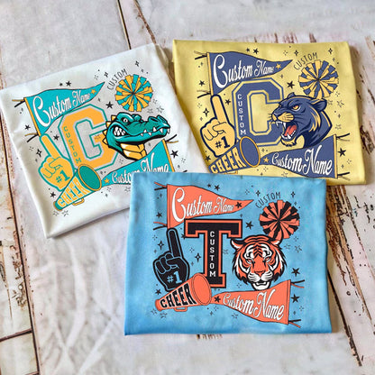 Custom Mascot Retro Shirt, Cheer Team Matching Shirt, Favorite Team Shirt