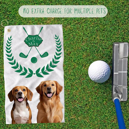 Custom Pet Photo Golf Towel Personalized Dog Golf Towel Cat Golf Towels