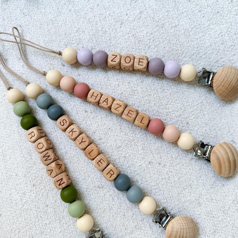 Customized Pacifier Clip and Rattle set|Custom Baby shower Gift
