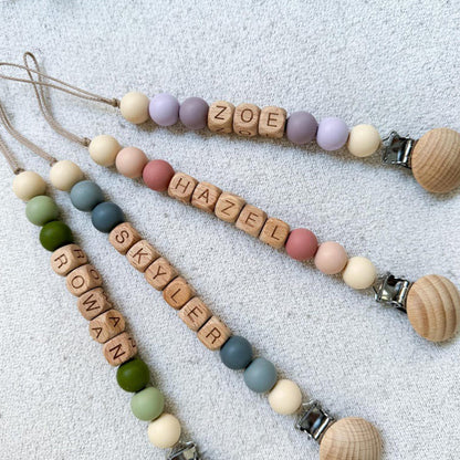 Customized Pacifier Clip and Rattle set|Custom Baby shower Gift