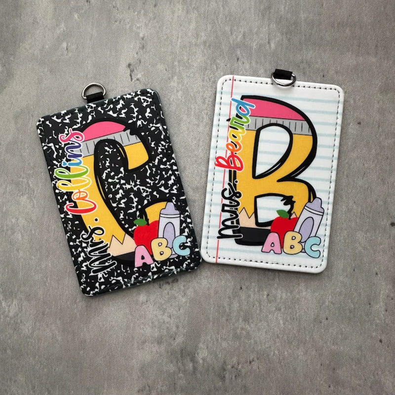 Custom Teacher ID Badge Holder, Personalized Badge Holder