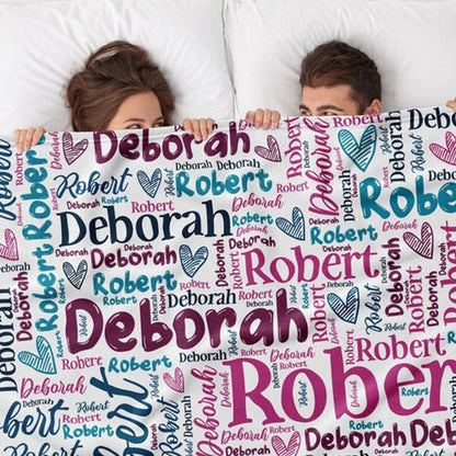 Personalized Blanket, Couple Gifts, Name Blanket