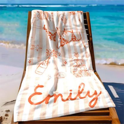 Personalized Bachelorette Towels, Girls Trip 2026, Custom Bride Squad Beach Towel