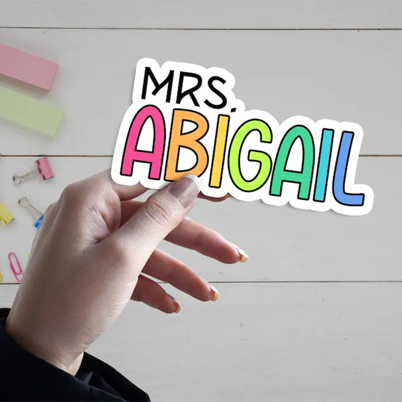 Custom Teacher Name Stickers Personalized Vinyl Waterproof for Teacher