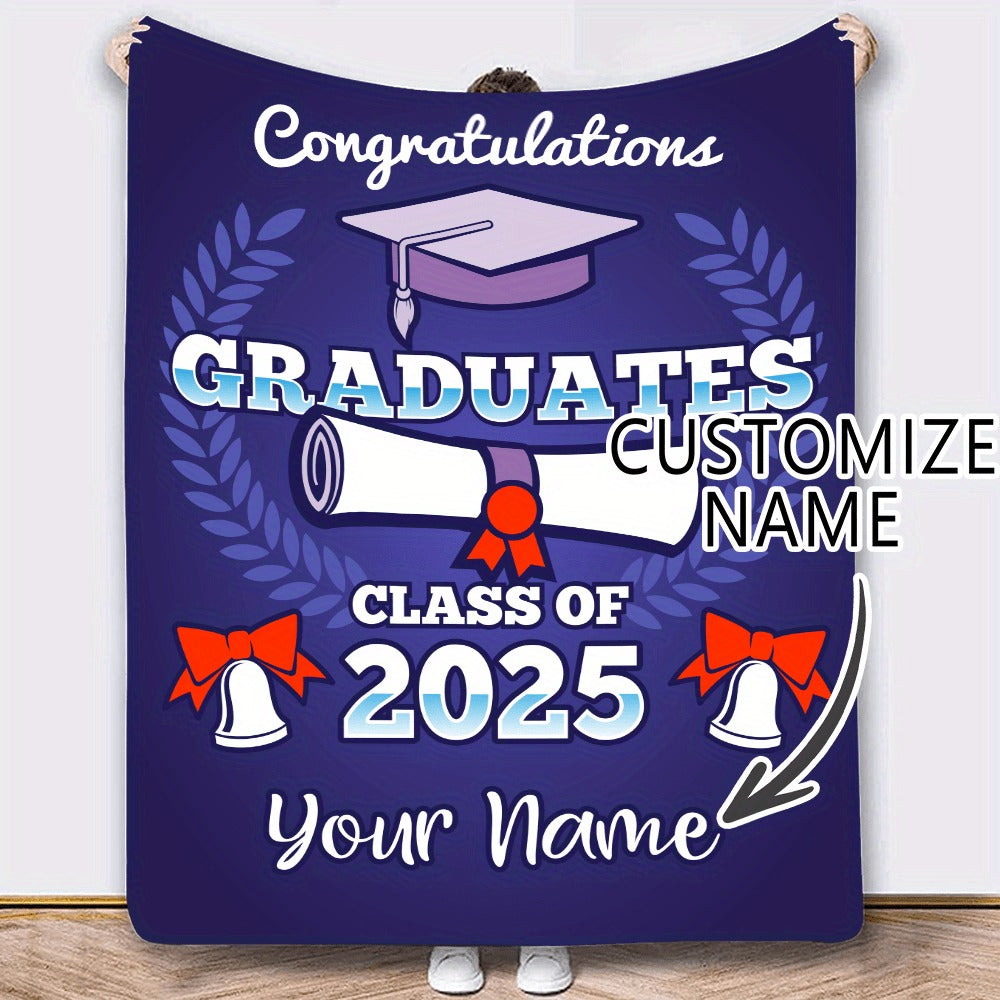 Custom Name Graduation Season 2025 Fleece Blanket Signature