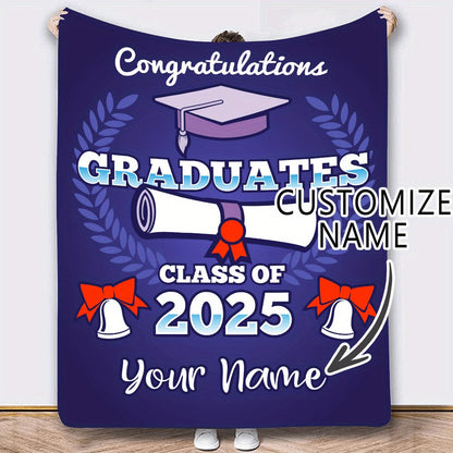 Custom Name Graduation Season 2025 Fleece Blanket Signature