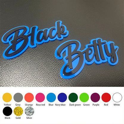 Custom Cursive Font Car Emblem - Custom Colors