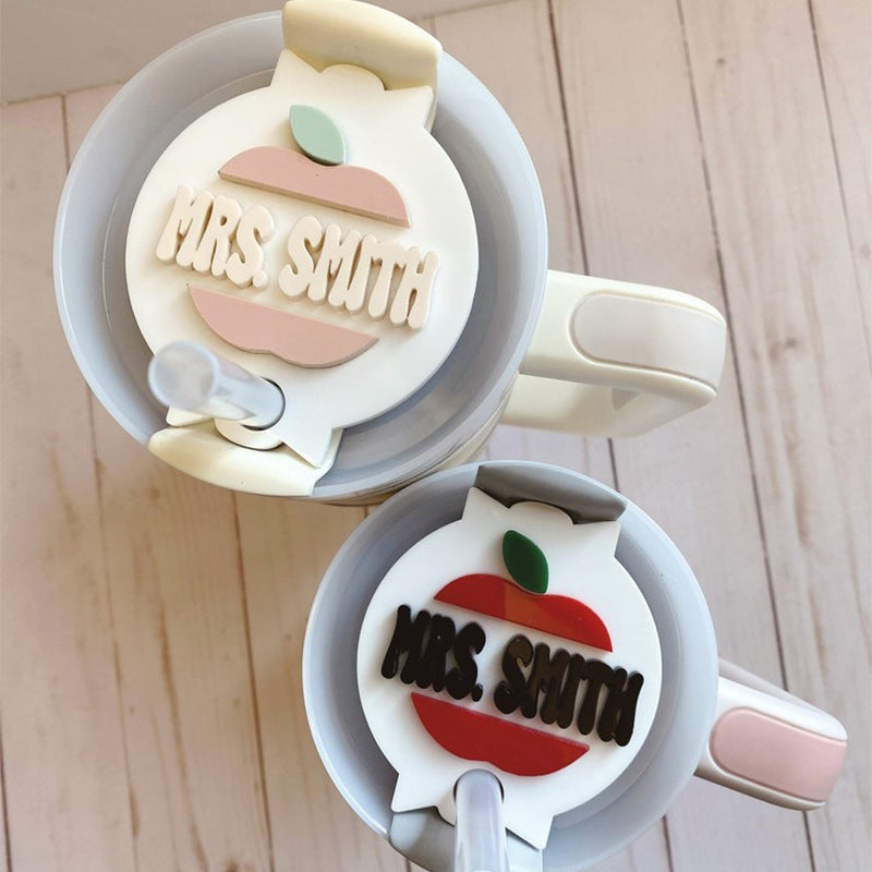 Teacher Tumbler Name Plate | Teacher Apple Name Plate