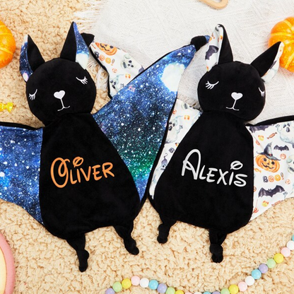 Personalized Baby Bat Security Blanket,  Lovey Animal Blanket, Baby Blanket Bat