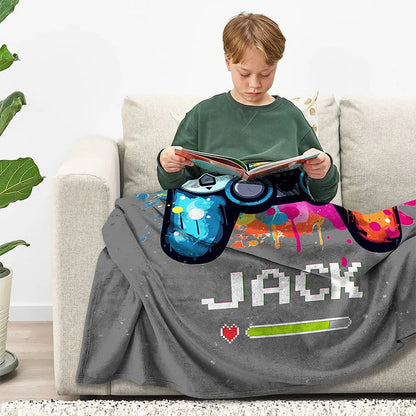 Personalized Color Ink Get Ready Gamepad Blanket