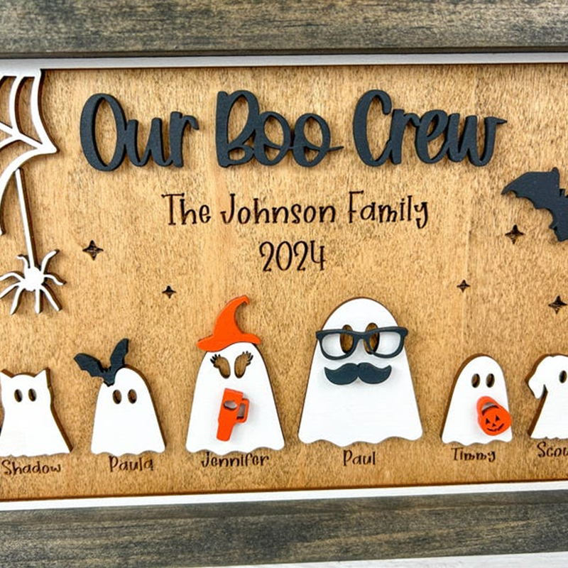 Personalized Ghost Family Sign,  Ghost Shapes, and Accessories