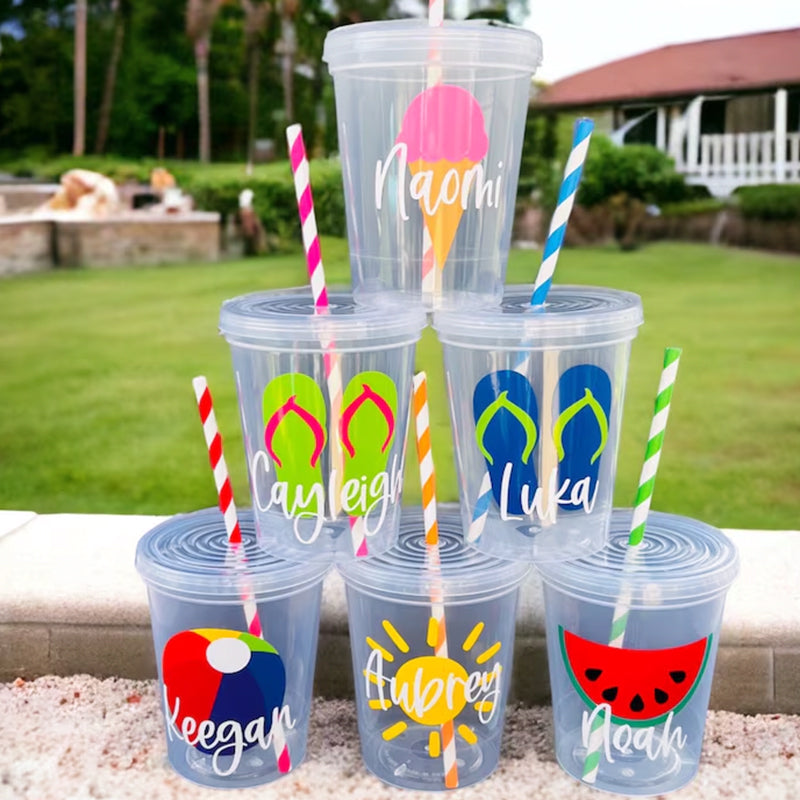 Kids Party Cups, Birthday Pool Party Cups, Pool Party Favors Kids