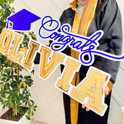 Graduation Name Sign, Graduation Party Backdrop Decoration