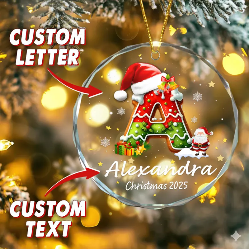 Personalized Gingerbread Letter Ornament, Custom Initial Christmas Decoration Christmas Gift