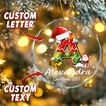 Personalized Gingerbread Letter Ornament, Custom Initial Christmas Decoration Christmas Gift