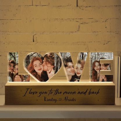 Personalized Couple Photo Collage Night Light, Custom Wedding Photo Gift, Anniversary Gift, Gift for Couple, Gift for Girlfriend Boyfriend