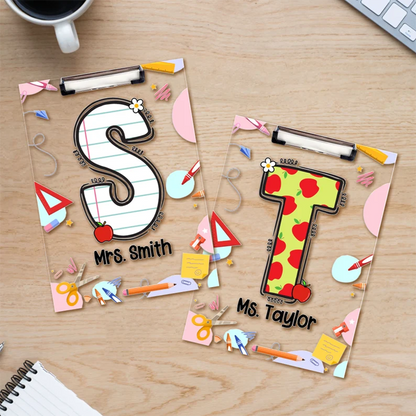 Personalized Teacher Clipboard, Custom Acrylic Clipboard For Teacher