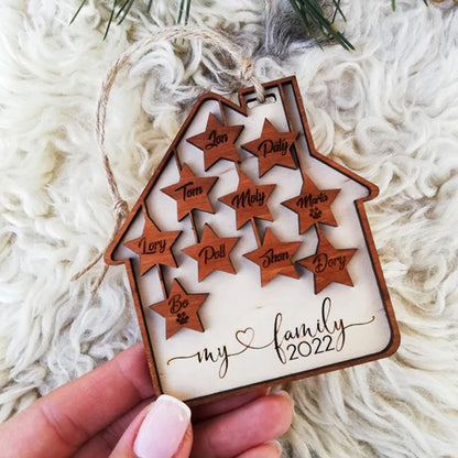 Personalized Christmas tree decor, Holiday wood ornament, Custom House