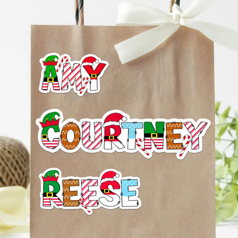 Christmas Sticker Custom Name Personalized Holiday Gifts