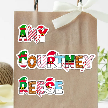 Christmas Sticker Custom Name Personalized Holiday Gifts