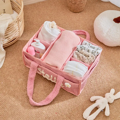 Personalized Knit Diaper Caddy Organizer