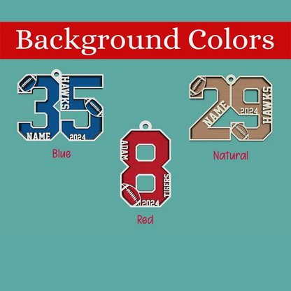 Football Number Christmas Ornament, Football Gifts