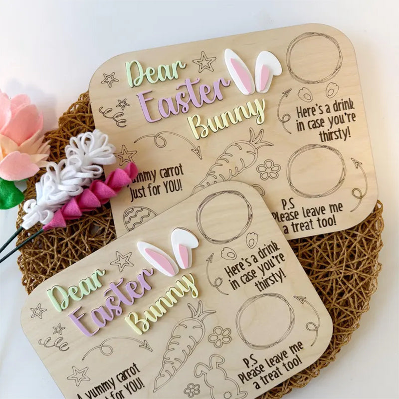 Easter Bunny Tray Personalized Treat Tray for Easter Bunny Carrots