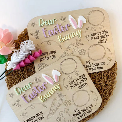 Easter Bunny Tray Personalized Treat Tray for Easter Bunny Carrots