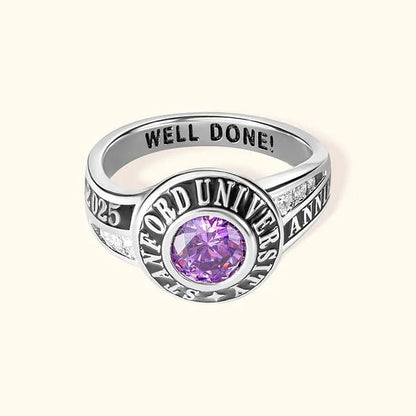 Personalized Engraved Birthstone Zircon Graduation Ring Graduation Gift